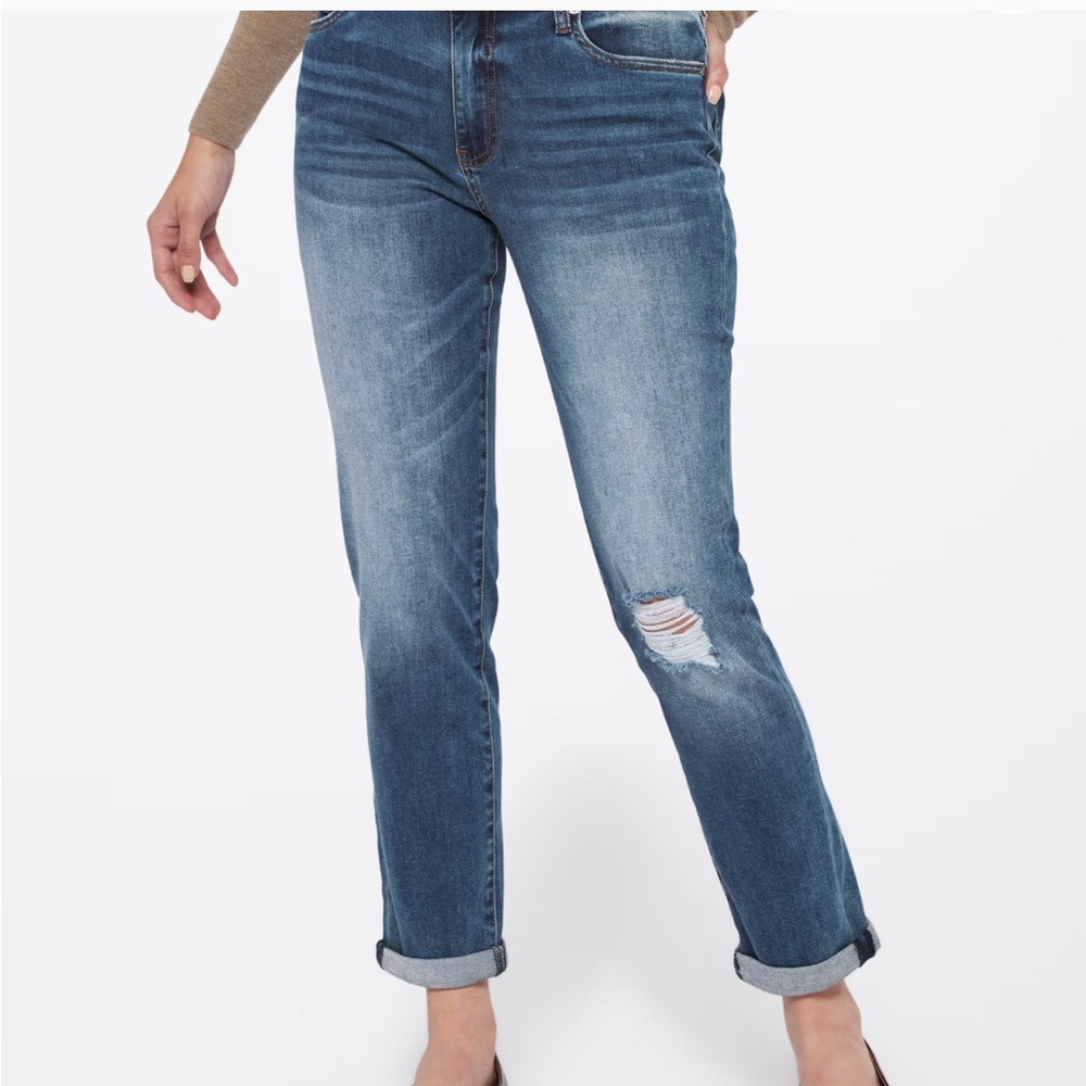 Kut from the Kloth Catherine Boyfriend Jeans Size 14 Distressed